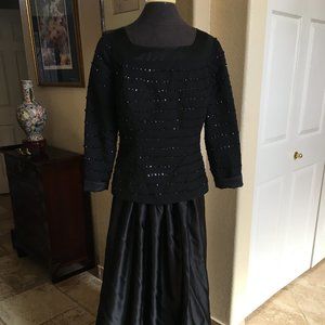 Black Beaded Evening Gown
